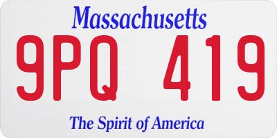MA license plate 9PQ419