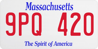 MA license plate 9PQ420