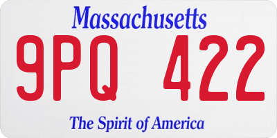 MA license plate 9PQ422