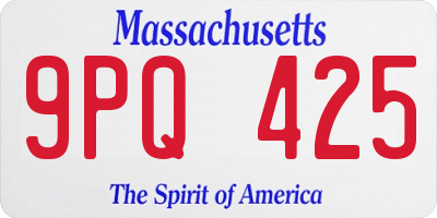 MA license plate 9PQ425