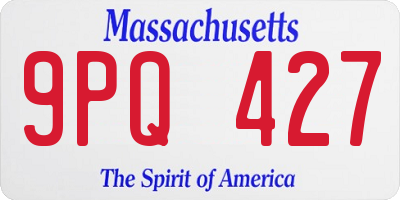 MA license plate 9PQ427