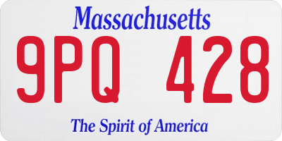 MA license plate 9PQ428