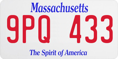 MA license plate 9PQ433