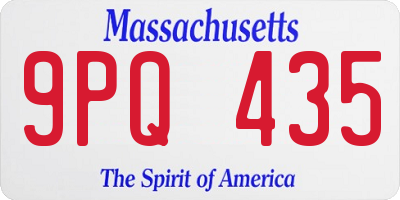 MA license plate 9PQ435