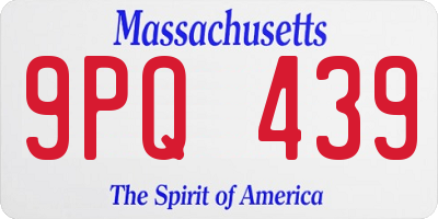 MA license plate 9PQ439