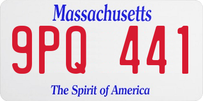 MA license plate 9PQ441