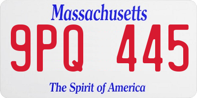 MA license plate 9PQ445