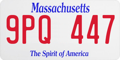 MA license plate 9PQ447