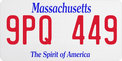 MA license plate 9PQ449