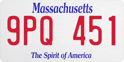 MA license plate 9PQ451