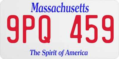 MA license plate 9PQ459