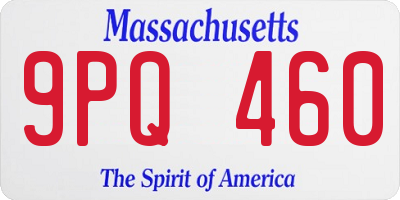 MA license plate 9PQ460
