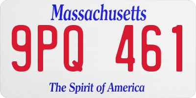 MA license plate 9PQ461
