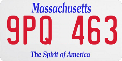 MA license plate 9PQ463