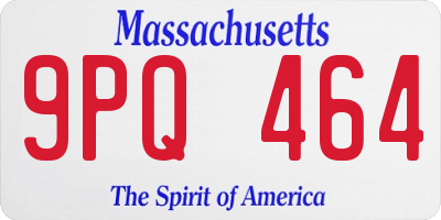 MA license plate 9PQ464