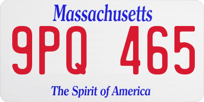 MA license plate 9PQ465