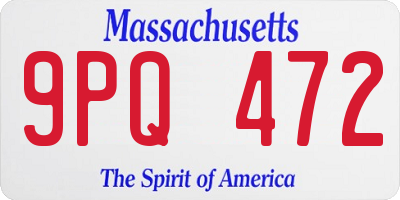 MA license plate 9PQ472
