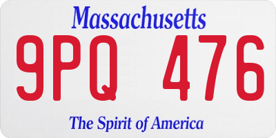 MA license plate 9PQ476
