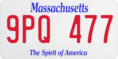 MA license plate 9PQ477
