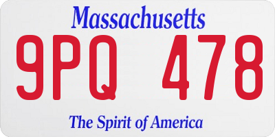 MA license plate 9PQ478