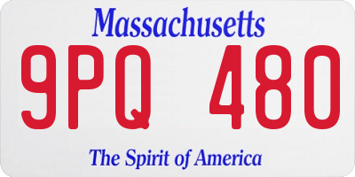 MA license plate 9PQ480