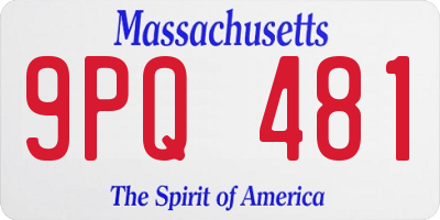 MA license plate 9PQ481