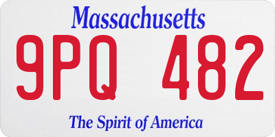 MA license plate 9PQ482