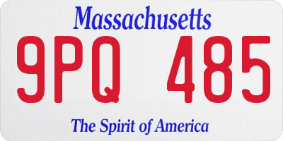 MA license plate 9PQ485