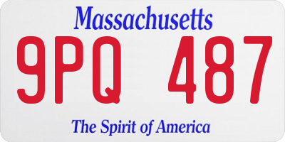 MA license plate 9PQ487