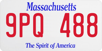 MA license plate 9PQ488