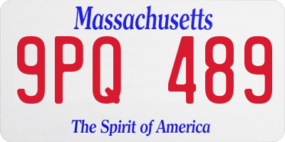 MA license plate 9PQ489