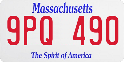 MA license plate 9PQ490