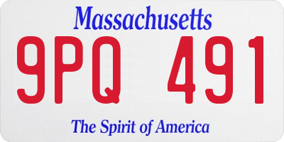 MA license plate 9PQ491