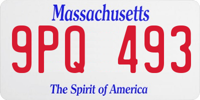 MA license plate 9PQ493