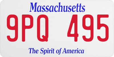 MA license plate 9PQ495