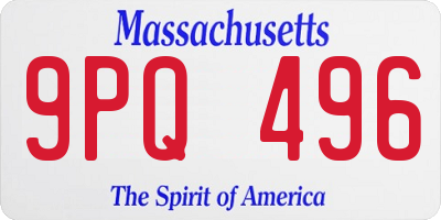 MA license plate 9PQ496