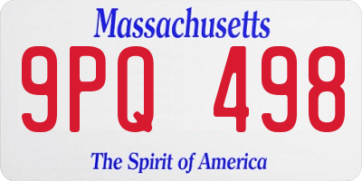 MA license plate 9PQ498