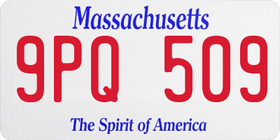 MA license plate 9PQ509
