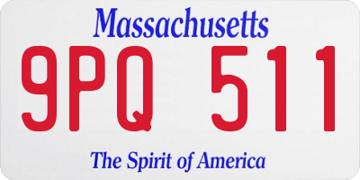 MA license plate 9PQ511