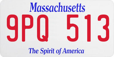 MA license plate 9PQ513
