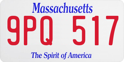 MA license plate 9PQ517
