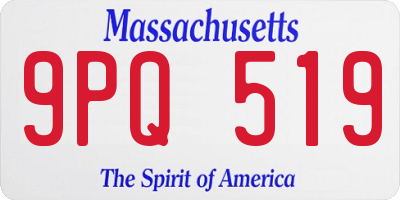 MA license plate 9PQ519