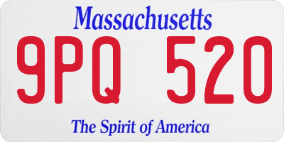MA license plate 9PQ520