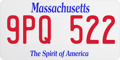 MA license plate 9PQ522