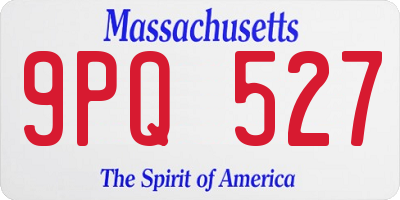 MA license plate 9PQ527