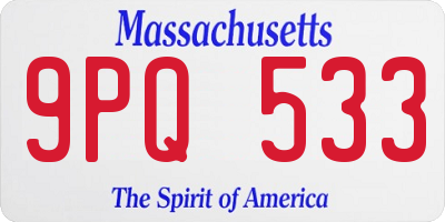MA license plate 9PQ533