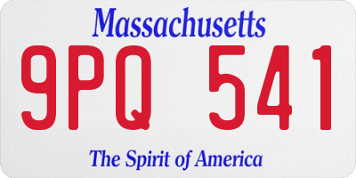MA license plate 9PQ541