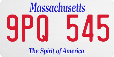 MA license plate 9PQ545