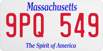 MA license plate 9PQ549