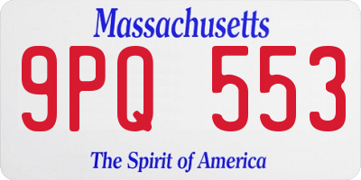 MA license plate 9PQ553